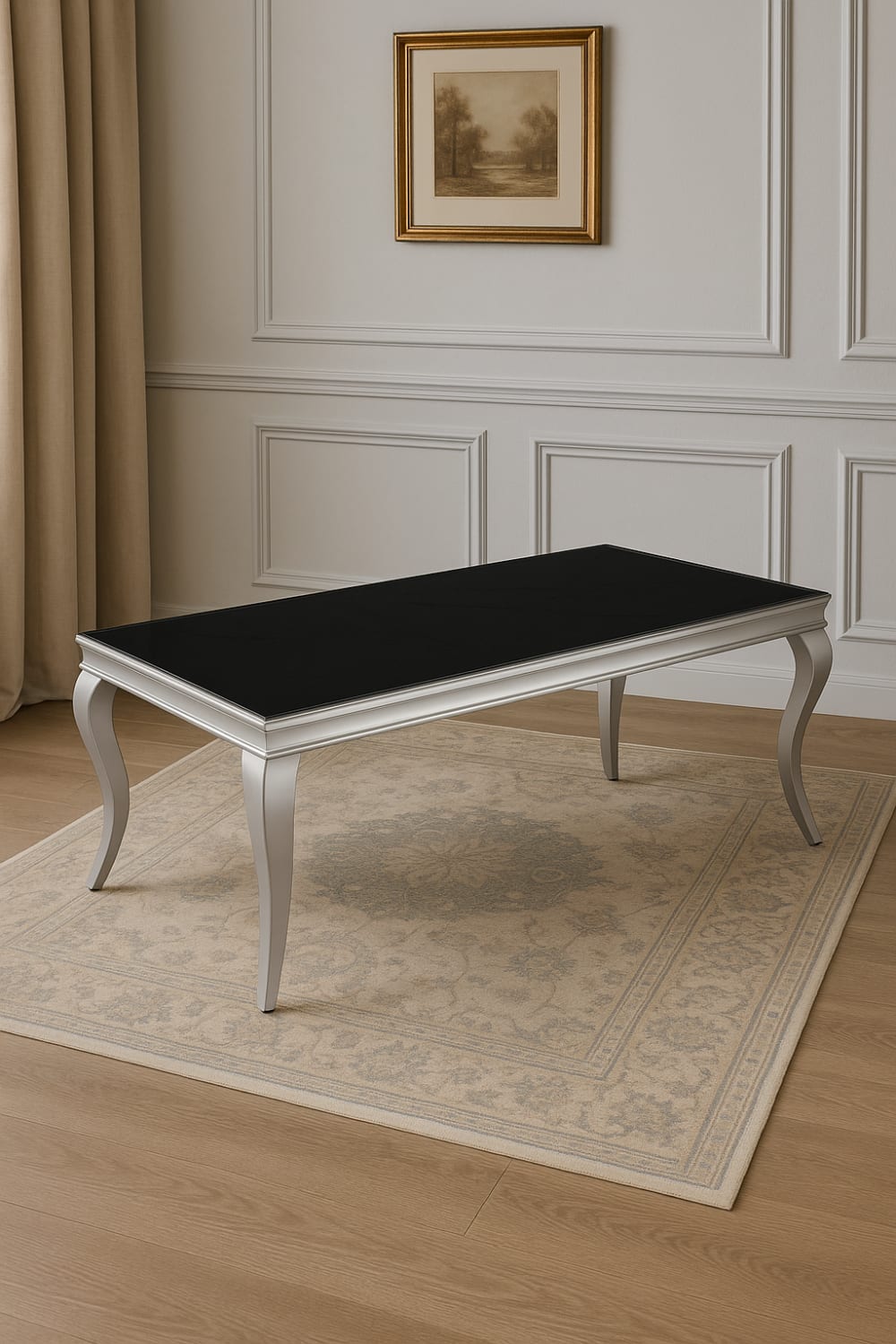 Table basse BAROQUE Chrome 120x60x45 cm