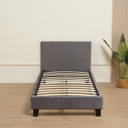 LIT MELBOURNE VELOURS GRIS 90x190CM