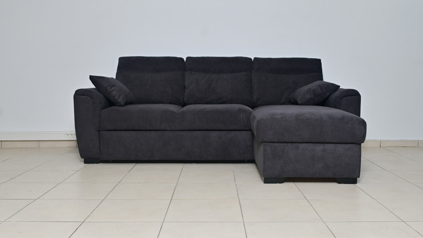 CANAPE AMALFI CONVERTIBLE ANGLE REVERSIBLE TISSUS ANTHRACITE WATERPROOF 238X155CM