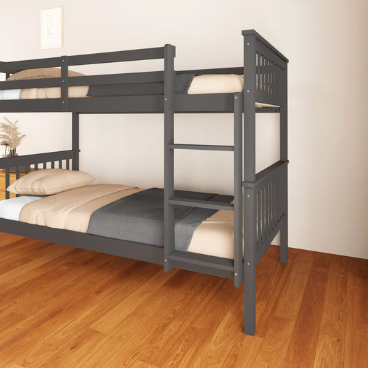 LIT SUPERPOSE BATNA EN BOIS 1+1 GRIS 90X190cm