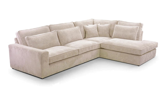 CANAPE BRISTOL ANGLE DROIT COTELE ECRU 316x230cm