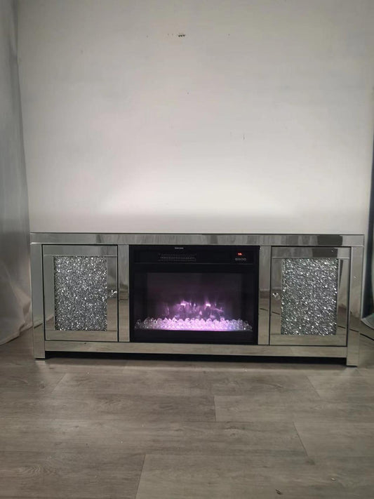 MEUBLE TV CHEMINEE HILARY 150x41x61CM