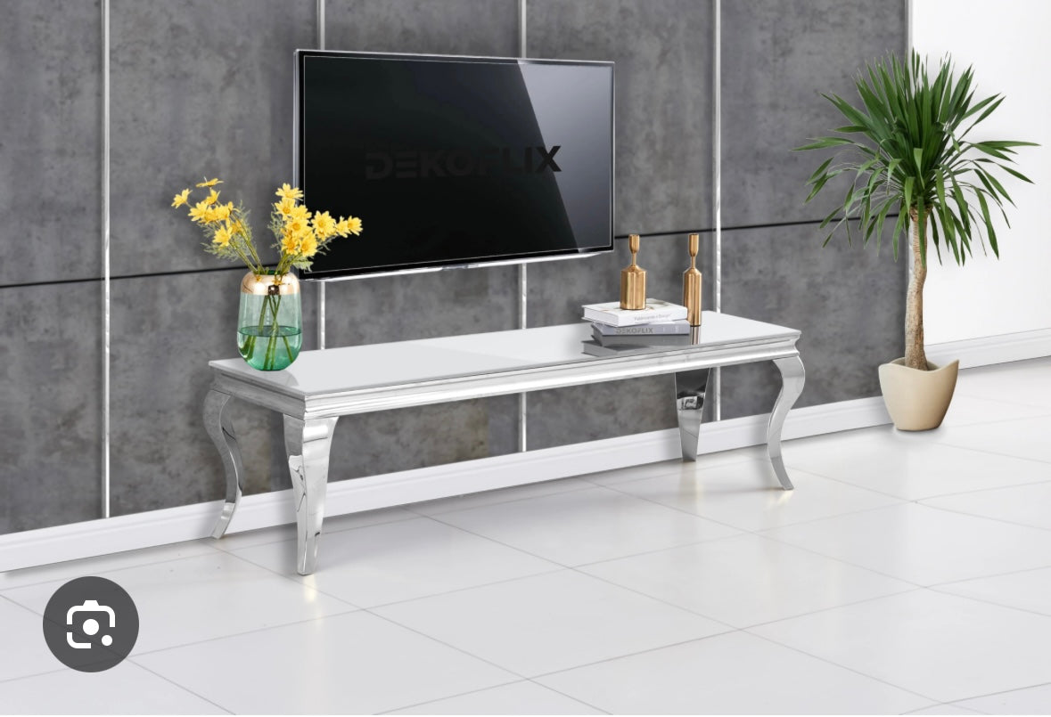 Meuble TV BAROQUE Chrome 160x45x45 cm