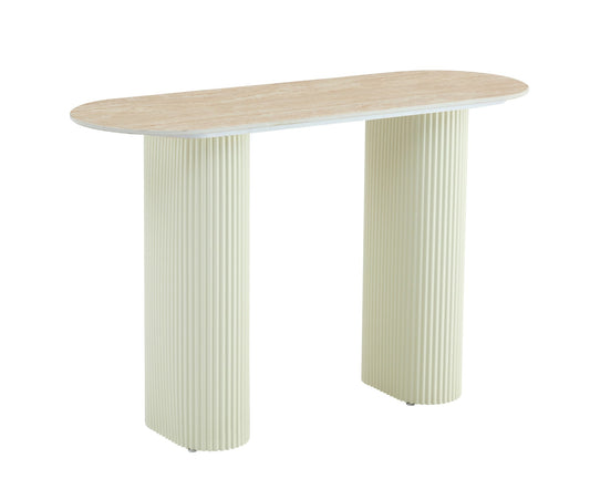 CONSOLE ROXY PIED BEIGE PLATEAU CERAMIQUE TRAVERTIN MAT