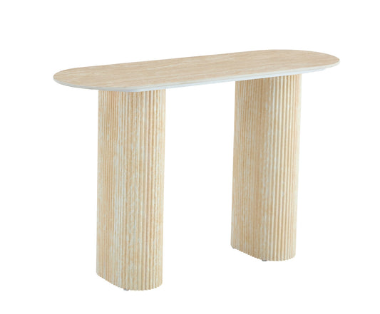 CONSOLE ROXY PIED TRAVERTIN PLATEAU CERAMIQUE TRAVERTIN MAT