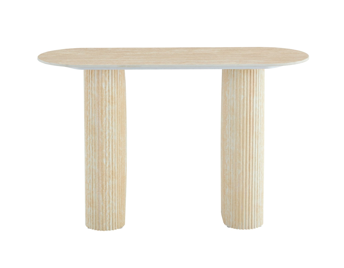 CONSOLE ROXY PIED TRAVERTIN PLATEAU CERAMIQUE TRAVERTIN MAT