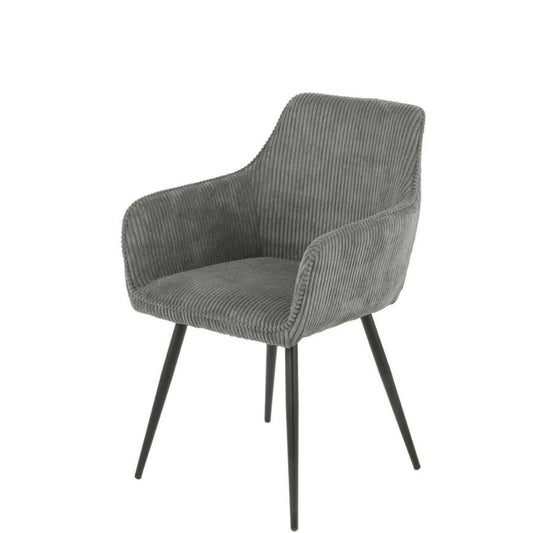 Lot de 2 chaises COLORADO assise velours c?telé et pieds métal