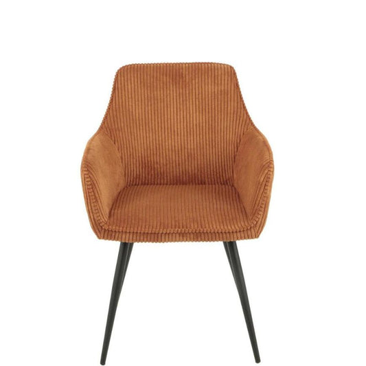 Lot de 2 chaises COLORADO assise velours c?telé et pieds métal