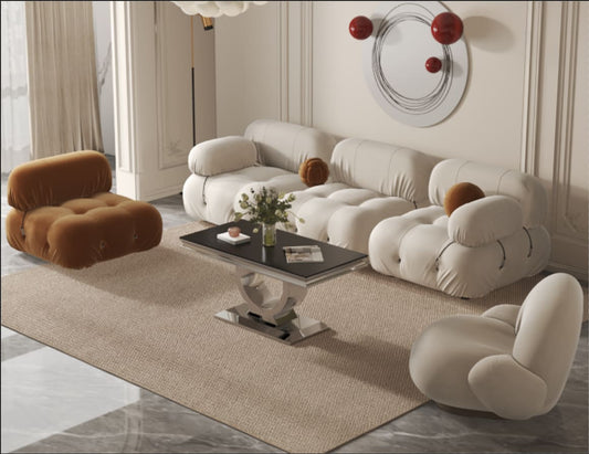 TABLE BASSE INVICTUS CHROME NOIR 120X60CM