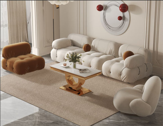 TABLE BASSE INVICTUS GOLD BLANC DE BLANC 120X60CM