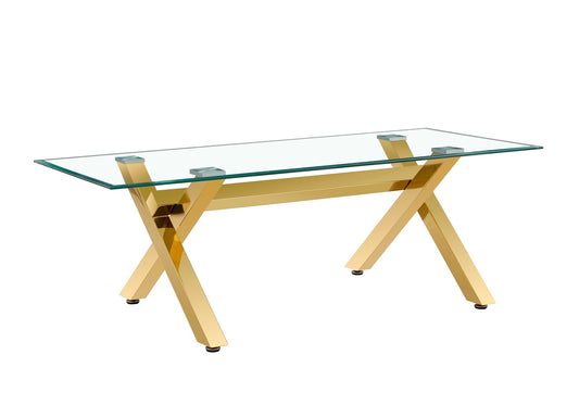 TABLE BASSE IXE GOLD TRANSPARENT 120x60x45cm