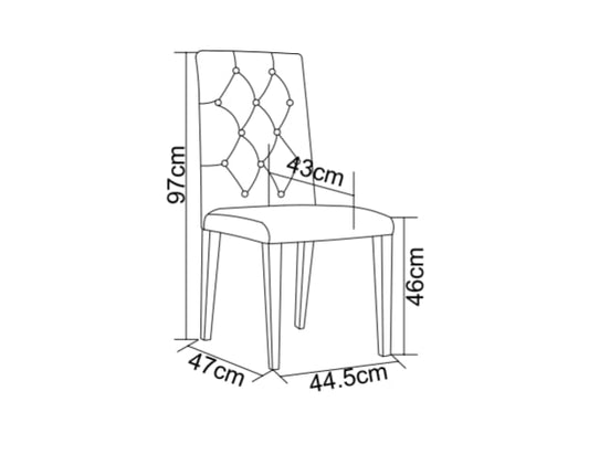 CHAISE NEVADA CAPITONNE AVEC BOUTONS CHROME VELOURS BEIGE