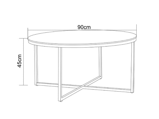 TABLE BASSE LORIE PIED GOLD MARBRE NOIR 90CM