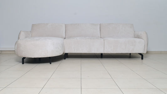 CARLTON CANAPE ANGLE GAUCHE TISSUS CHENILLE BEIGE 299x160cm