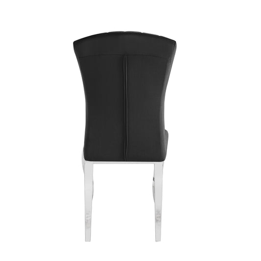 Chaises baroque Louis pied chrome tissu velours noir