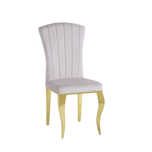 Chaises baroque Louis pied gold tissu velours moka