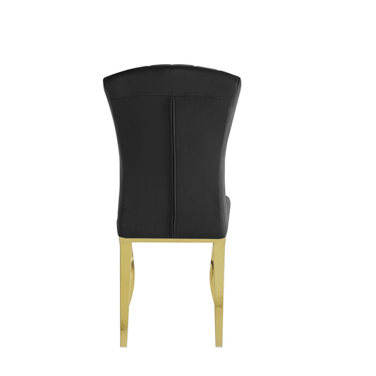 Chaises baroque Louis pied gold tissu velours noir