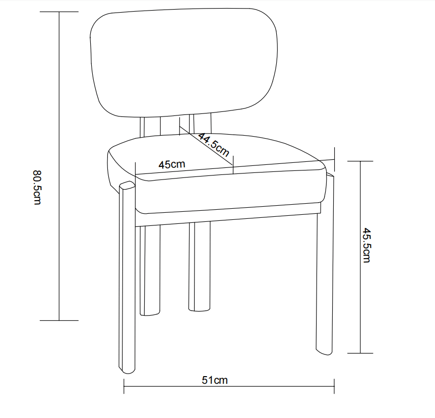CHAISE BAGUETTE PIED METAL NOIR SERGE CHENILLE BEIGE