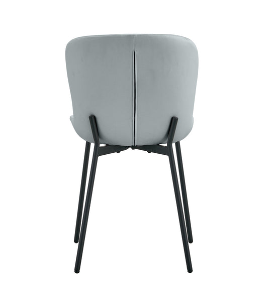 Lot de 4 chaises ELEN métal noir velours