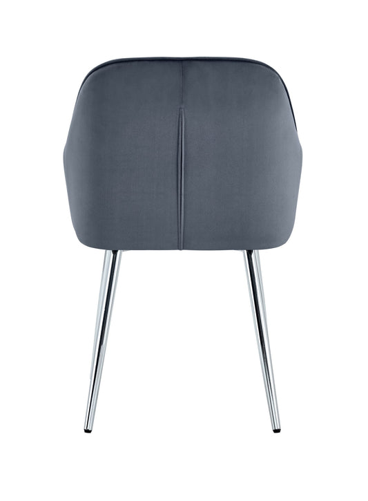 CHAISE PAMS PIED CHROME VELOURS ANTHRACITE