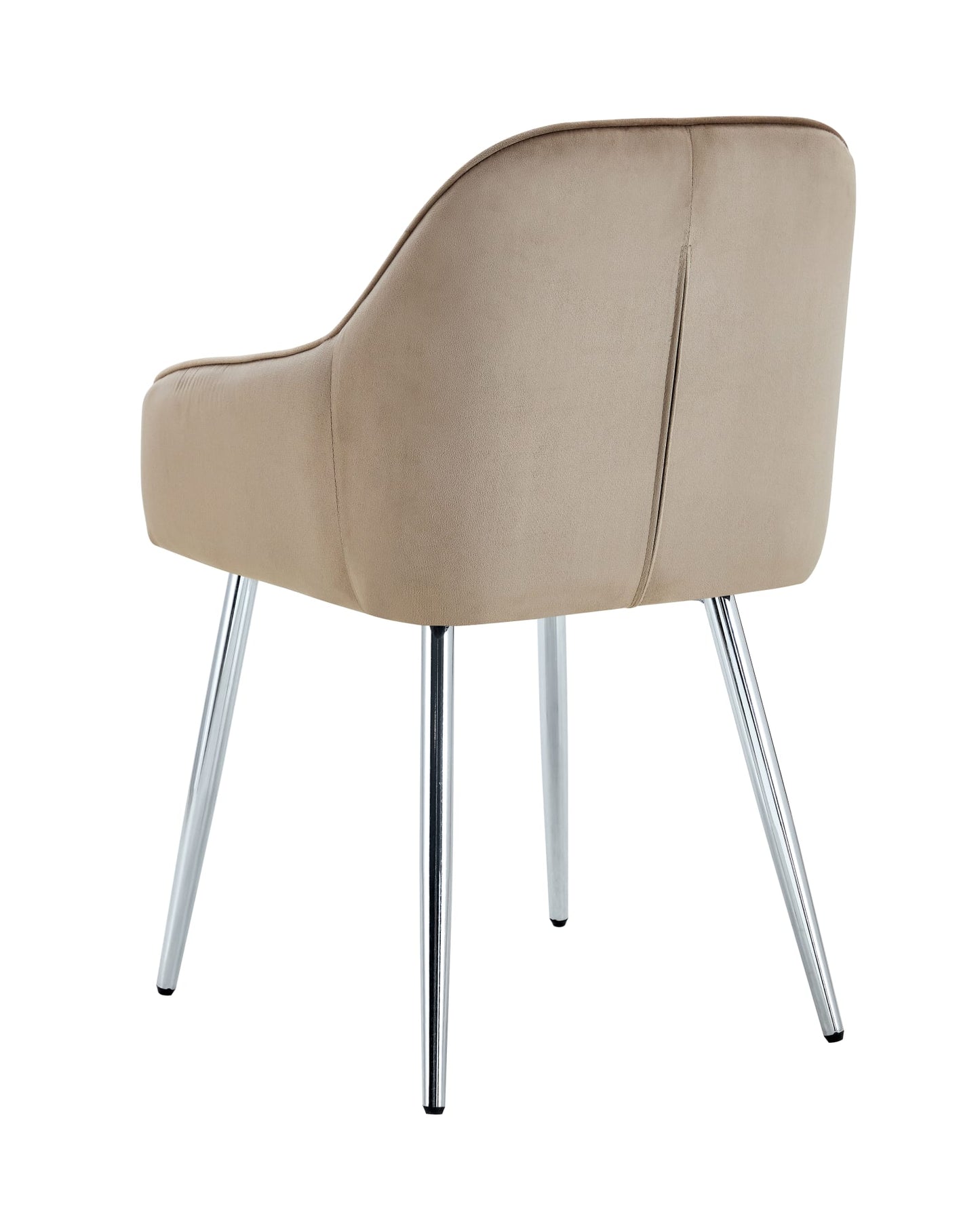 CHAISE PAMS PIED CHROME VELOURS TAUPE