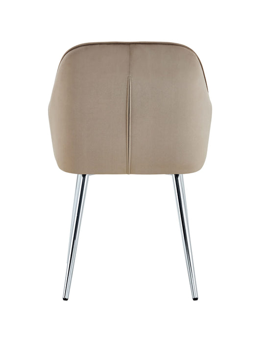CHAISE PAMS PIED CHROME VELOURS TAUPE