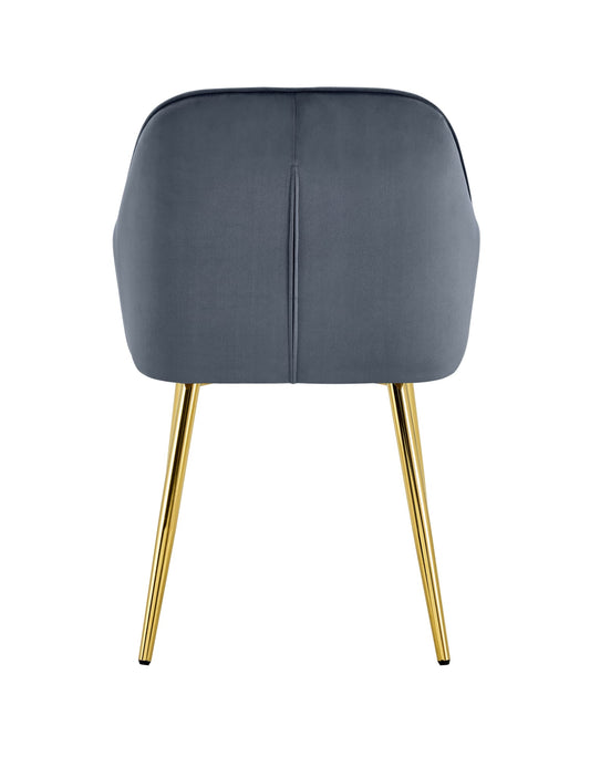 CHAISE PAMS PIED GOLD VELOURS ANTHRACITE