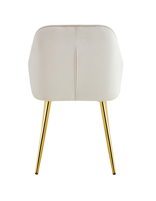 CHAISE PAMS PIEDS GOLD VELOURS BEIGE