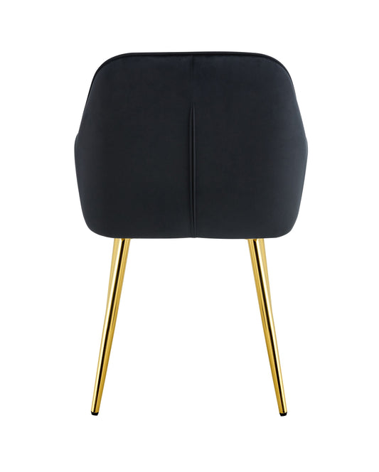 CHAISE PAMS PIED GOLD VELOURS NOIR