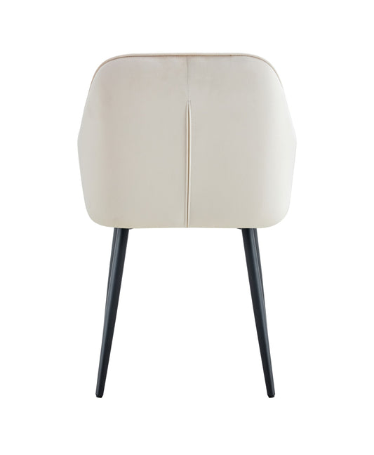 CHAISE PAMS PIED NOIR VELOURS BEIGE