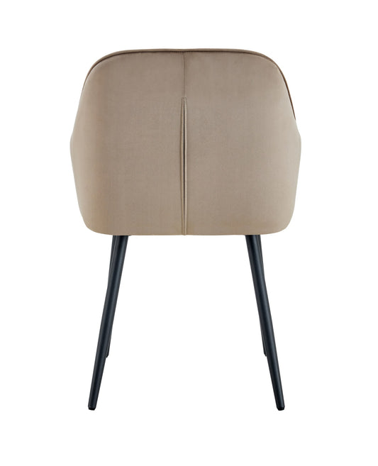 CHAISE PAMS PIED METAL NOIR VELOURS TAUPE