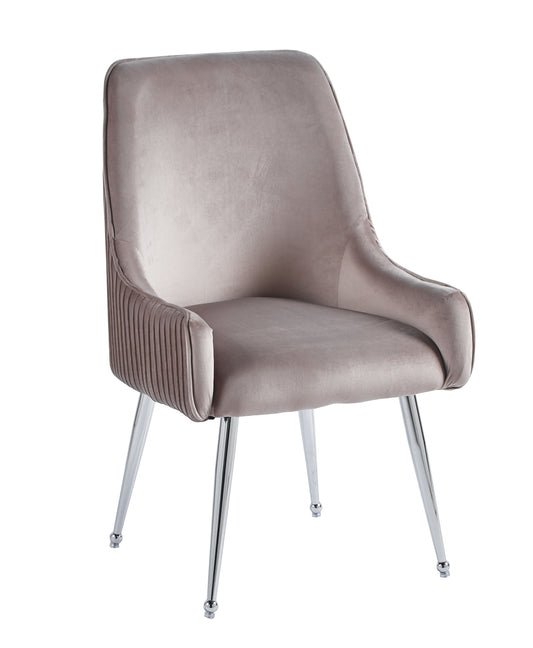 CHAISE LUXURY CHROME VELOURS MOKA