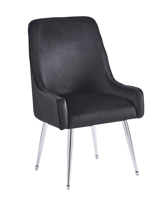 CHAISE LUXURY CHROME VELOURS NOIR
