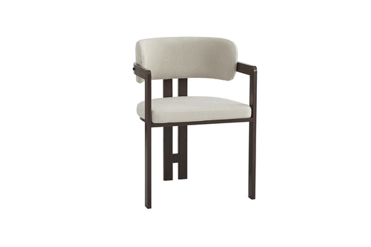 Chaise mellow pied effet noyer assise grain sable