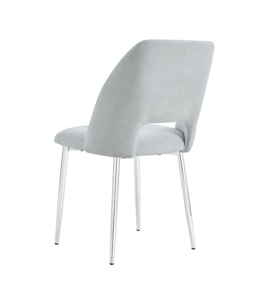 Lot de 4 chaises AVA Chrome Tissu Serge Gris