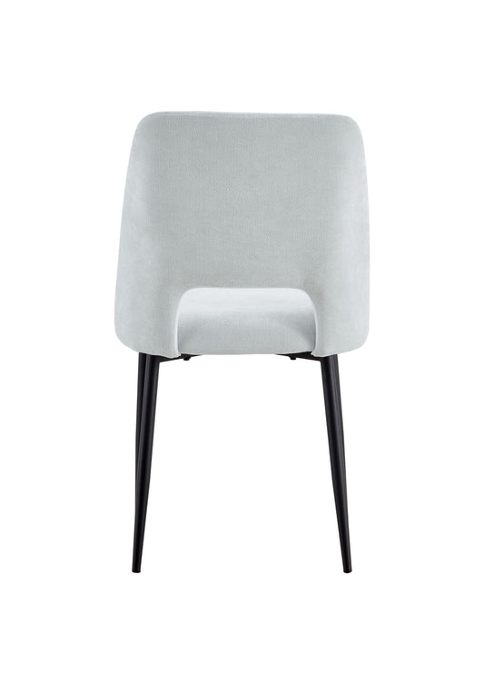 Lot de 4 chaises AVA Métal noir Tissu Serge Gris