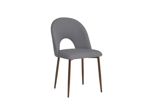 CHAISE TEDDY METAL EFFET NOYER ASSISES VELOURS ANTHRACITE