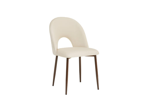 CHAISE TEDDY METAL EFFET NOYER ASSISES VELOURS BEIGE