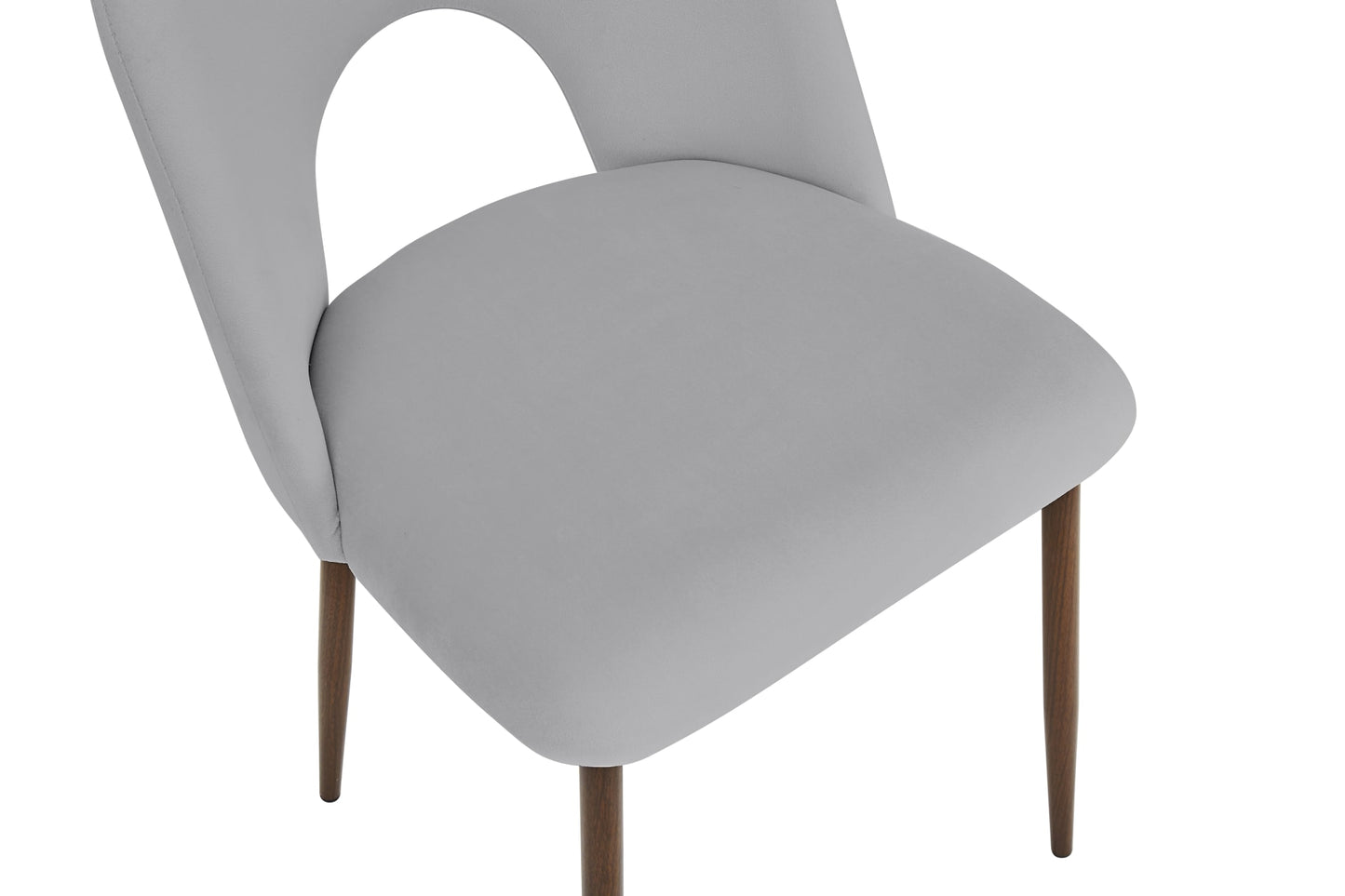 CHAISE TEDDY METAL EFFET NOYER ASSISES VELOURS GRIS