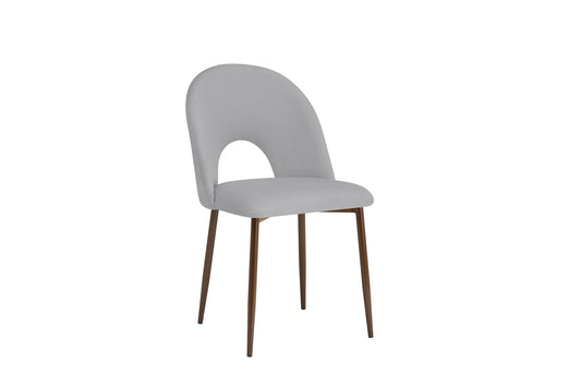 CHAISE TEDDY METAL EFFET NOYER ASSISES VELOURS GRIS