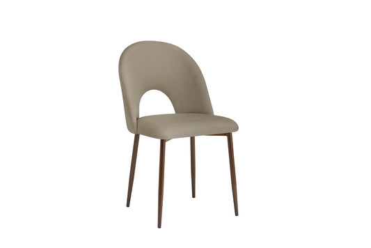 CHAISE TEDDY METAL EFFET NOYER ASSISES VELOURS TAUPE