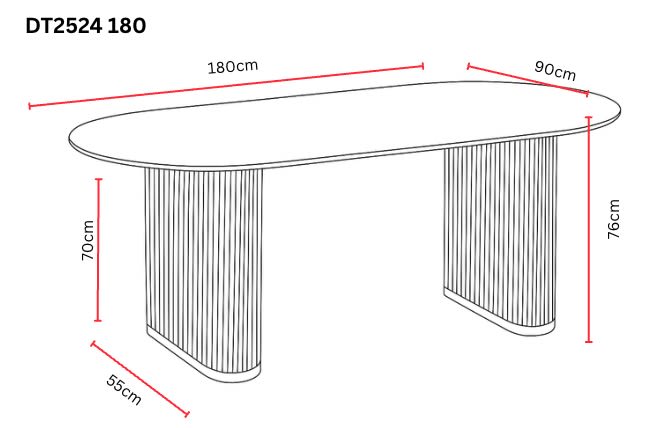 TABLE A MANGER SELENA PIED BEIGE PLATEAU CERAMIQUE MARBRE BLANC 180x90cm