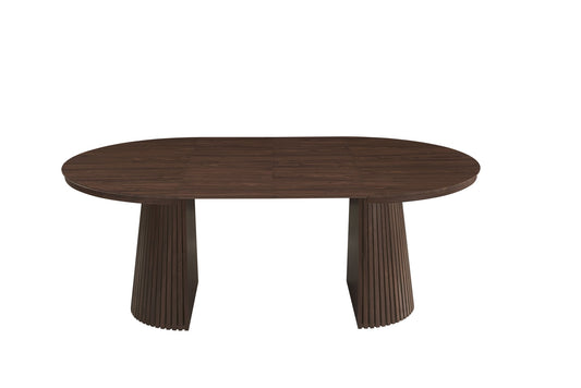 TABLE REPAS EXTENSIBLE AMBRE PIED MDF EFFET NOYER PLATEAU MDF EFFET NOYER 120/160/200X120X75