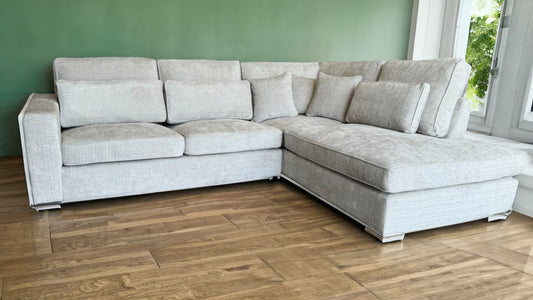 CANAPE MARBELLA ANGLE DROIT TISSUS LIGHT GRIS 315X230