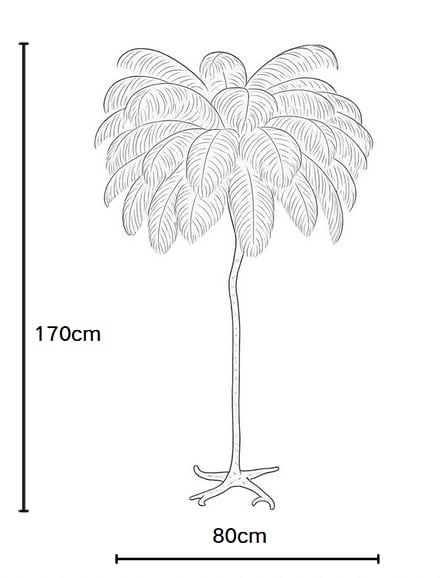 LAMPADAIRE VELONA PLUME D'AUTRUCHE BLANC 4 AMPOULES LED E14 INCLUS 12W, 220V, CLASSE IP 20