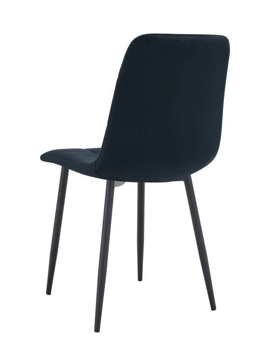 CHAISE ELISA PIED METAL NOIR VELOURS NOIR