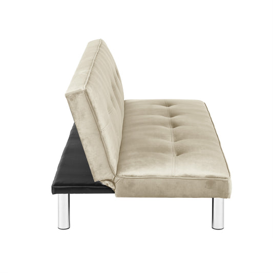 BANQUETTE CONVERTIBLE CLIC CLAC CHROME LATTE