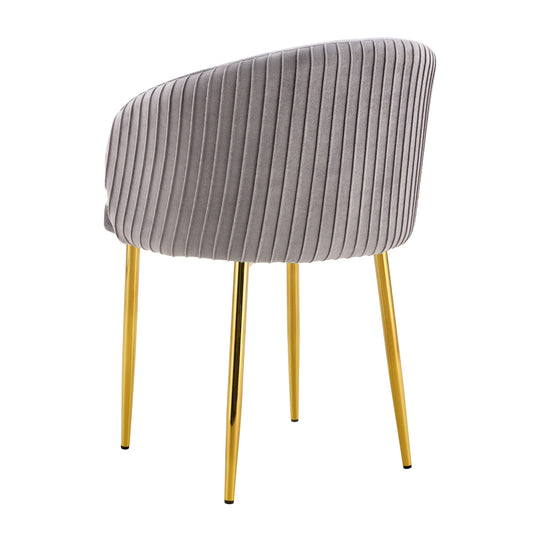 CHAISE AVEC ACCOUDOIR CARLITA GRIS PIED GOLD