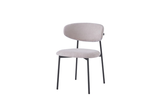 CHAISE LULU PIEDS METAL NOIR SERGE MOKA