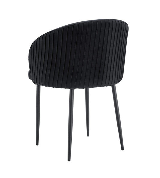 CHAISE AVEC ACCOUDOIR CARLITA NOIR PIED METAL NOIR